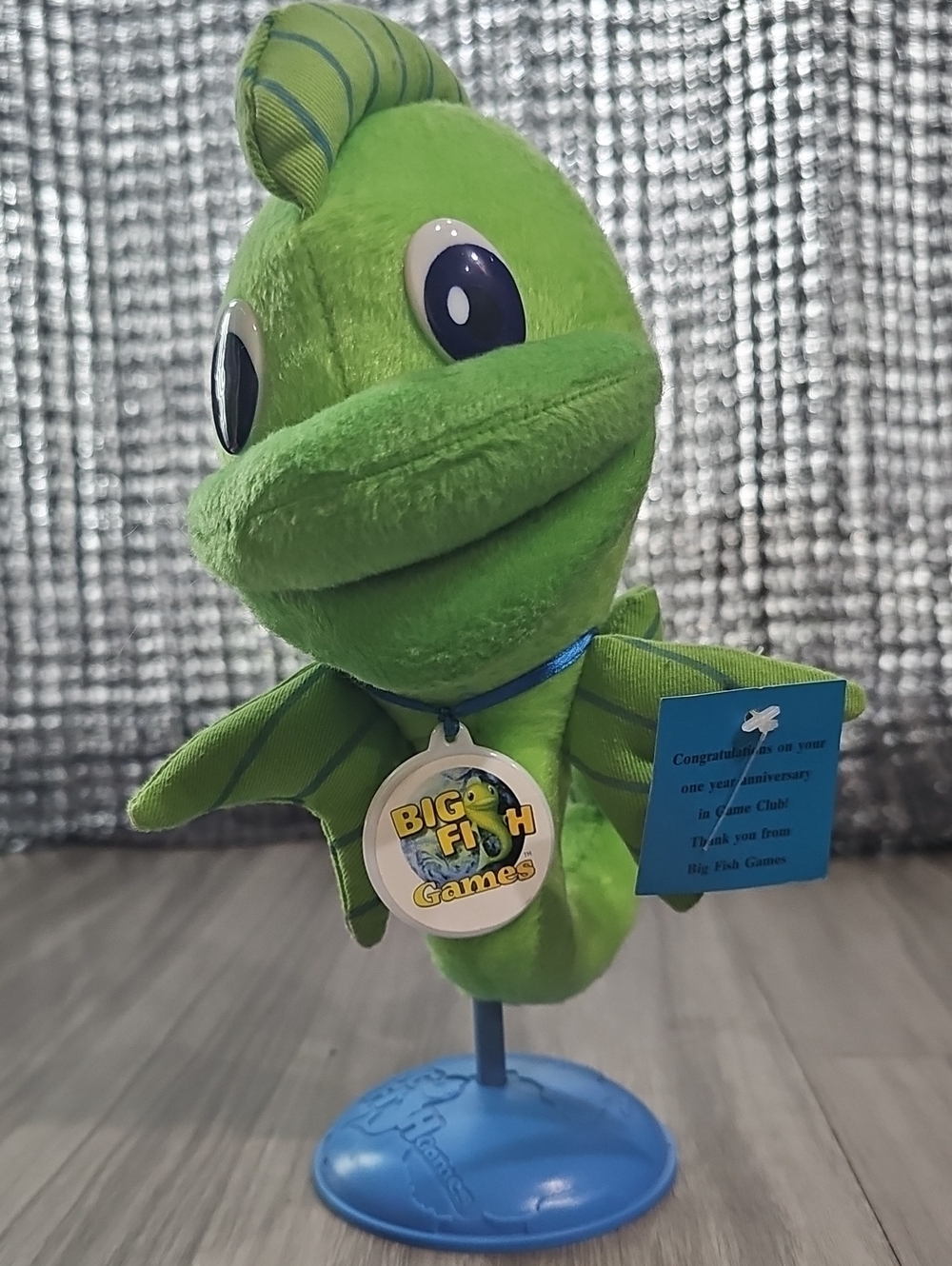 Green Plush Fish Figurine - Green